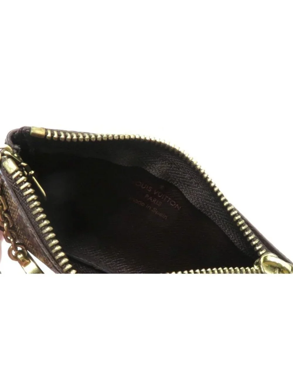 Louis Vuitton Pochette Cles Damier Coin Purse Monogram Canvas Brown